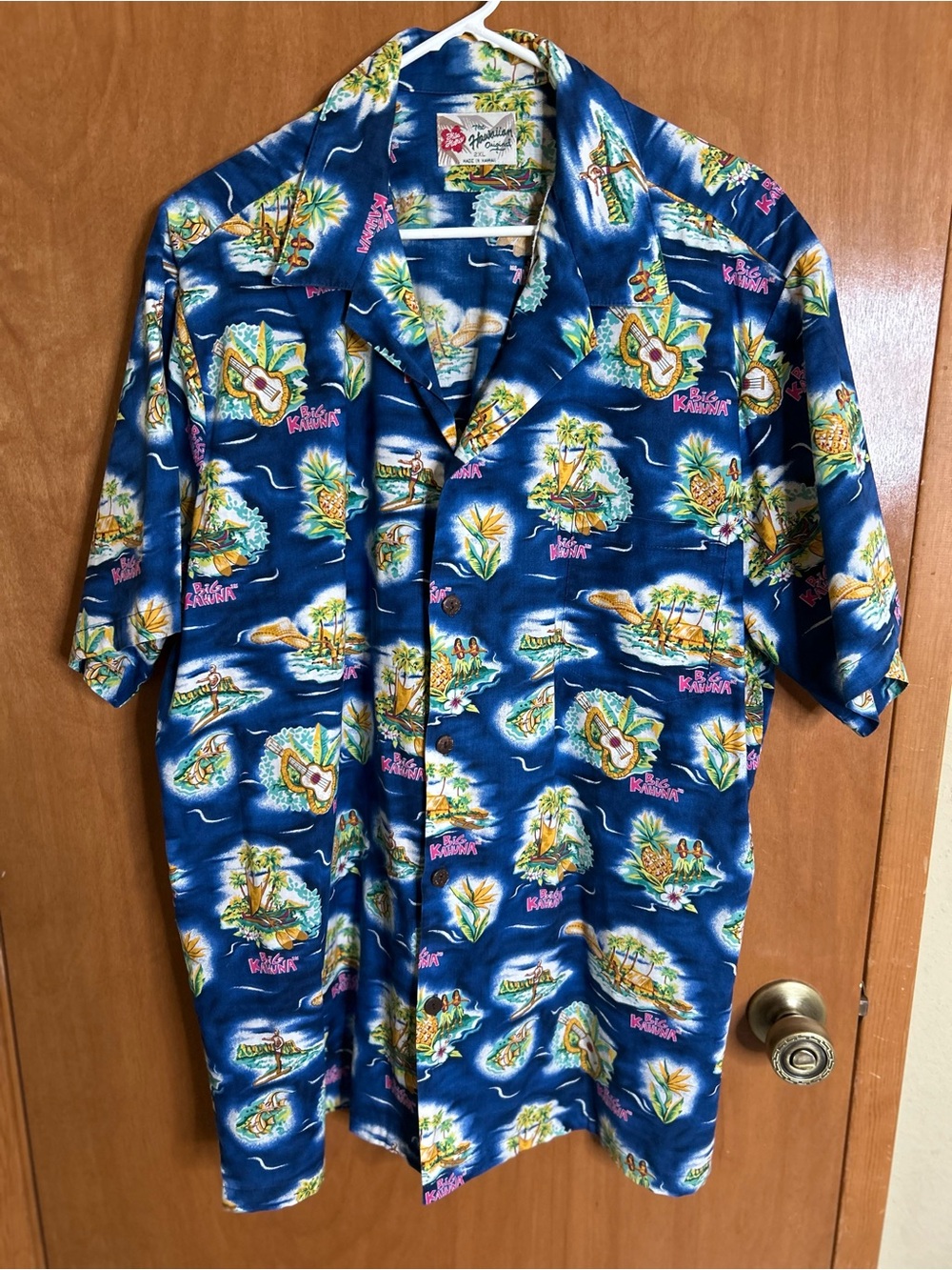 Hilo Hattie The Hawaiian Original Shirt Size 2XL Blue Big Kahuna Made In Hawaii